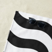 黒+白ゼブラストライプ模様モダン枕 ビーチタオル (インサイチュ)