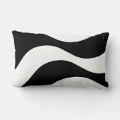 黒+白ゼブラストライプ模様モダン枕 ランバークッション (裏面)
