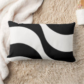 黒+白ゼブラストライプ模様モダン枕 ランバークッション (ブランケット)