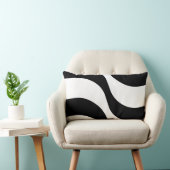 黒+白ゼブラストライプ模様モダン枕 ランバークッション (椅子)