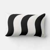 黒+白ゼブラストライプ模様モダン枕 ランバークッション (裏面)