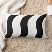 黒+白ゼブラストライプ模様モダン枕 ランバークッション (ブランケット)