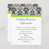 黒/白ダマスク付き/チャートルーズグリーンアクセントストリップ (正面/裏面)