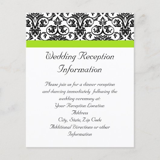 黒/白ダマスク付き/チャートルーズグリーンアクセントストリップ (正面)