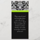 黒/白ダマスク付き/チャートルーズグリーンアクセントストリップ メニュー (裏面)