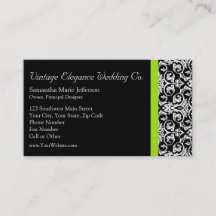 黒/白ダマスク付き/チャートルーズグリーンアクセントストリップ