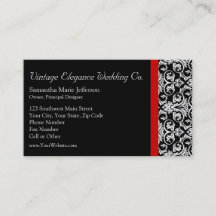 黒/白ダマスク(赤アクセント付きファッションビジネス)