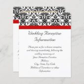 黒/白ダマスク（赤アクセント付き） (正面/裏面)