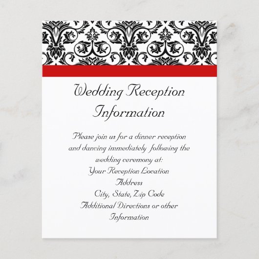 黒/白ダマスク（赤アクセント付き） (正面)