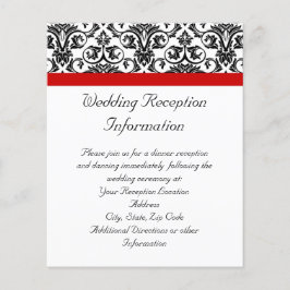 黒/白ダマスク（赤アクセント付き）