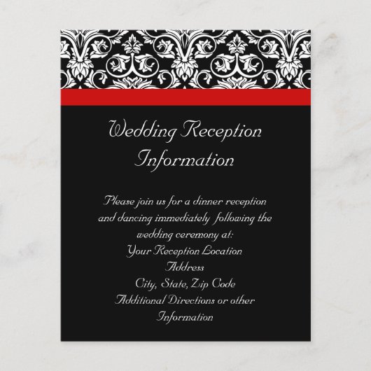 黒/白ダマスク（赤アクセント付き） (正面)