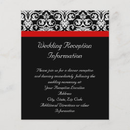 黒/白ダマスク（赤アクセント付き）