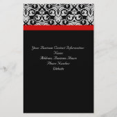 黒/白ダマスク(赤アクセント付き) チラシ (裏面)