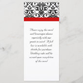 黒/白ダマスク（赤アクセント付き） メニュー (裏面)