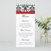 黒/白ダマスク（赤アクセント付き） メニュー (スタンド正面)