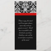 黒/白ダマスク（赤アクセント付き） メニュー (裏面)