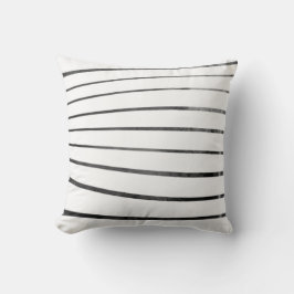 黒/白テクスチャ曲線ストライプ装飾用クッション クッション