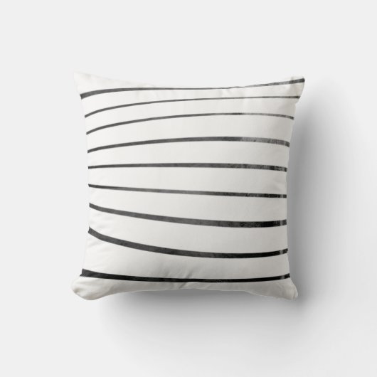 黒/白テクスチャ曲線ストライプ装飾用クッション クッション (正面)