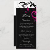 黒+白マゼンタ逆スワール結婚のメニュー メニュー (正面/裏面)