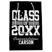 黒|白人卒業年 ミディアムペーパーバッグ (正面)