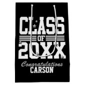 黒|白人卒業年 ミディアムペーパーバッグ (裏面)