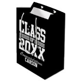 黒|白人卒業年 ミディアムペーパーバッグ (裏面アングル)