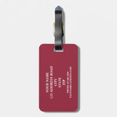 黒、白及びこっけい者の赤くストライプのなパーソナライズ ラゲッジタグ (裏面縦)