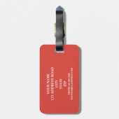 黒、白及びフェスタのオレンジストライプのなパーソナライズ ラゲッジタグ (裏面縦)