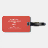 黒、白及びフェスタのオレンジストライプのなパーソナライズ ラゲッジタグ (裏面横)