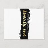 黒、白及び金ゴールド20の最初誕生会 インビテーションポストカード (裏面)