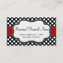 黒/白水玉模様赤リボン表/裏