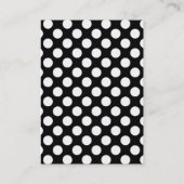 黒/白水玉模様赤リボン 名刺 (裏面)