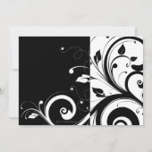 黒+白5x7逆旋回40パーティの招待状 招待状 (裏面)