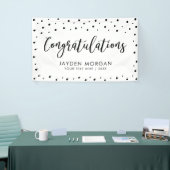 黒&白 |おめでとうございますパーティーイベントバナー 横断幕 (トレードショー)