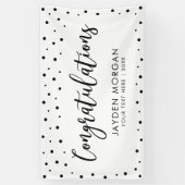 黒&白 |おめでとうございますパーティーイベントバナー 横断幕 (縦)