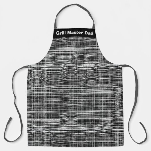 黒、白、およびグレーのチェックパターン エプロン (正面)