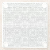 黒、白、およびグレーのチェック円パターン ガラスコースター (裏面)