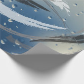 黒、白、およびグレーのブラシストロークのラッピング紙 ラッピングペーパー (角)