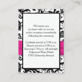 黒、白、および明るい赤紫色のDamaskエンクロージャカード エンクロージャーカード (裏面)