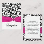 黒、白、および明るい赤紫色のDamaskエンクロージャカード エンクロージャーカード (正面/裏面)