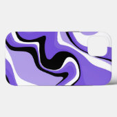 黒、白、および紫の流体抽象芸術 Case-Mate iPhoneケース (裏面 (横))
