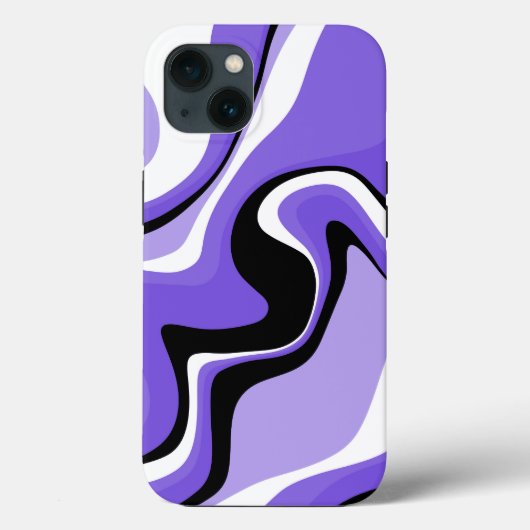 黒、白、および紫の流体抽象芸術 Case-Mate iPhoneケース (裏面)