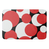 黒、白、および赤の水玉模様 バスマット (正面)