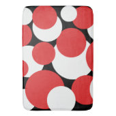 黒、白、および赤の水玉模様 バスマット (正面縦)