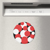 黒、白、および赤の水玉模様 マグネット (インサイチュ (食洗機))