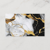 黒、白、および金ゴールドの大理石のパターン 名刺 (裏面)