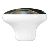 黒、白、および金ゴールドノブ |モダン & Chic セラミックノブ (側面)