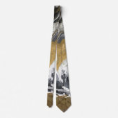 黒、白、および金ゴールド抽象芸術 ネクタイ (裏面)