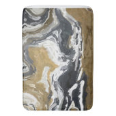 黒、白、および金ゴールド抽象芸術 バスマット (正面縦)