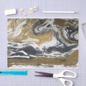 黒、白、および金ゴールド抽象芸術 薄葉紙 (クラフト)